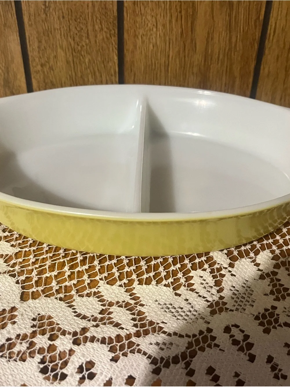 Ceramic Divided Serving Dish in Yellow
